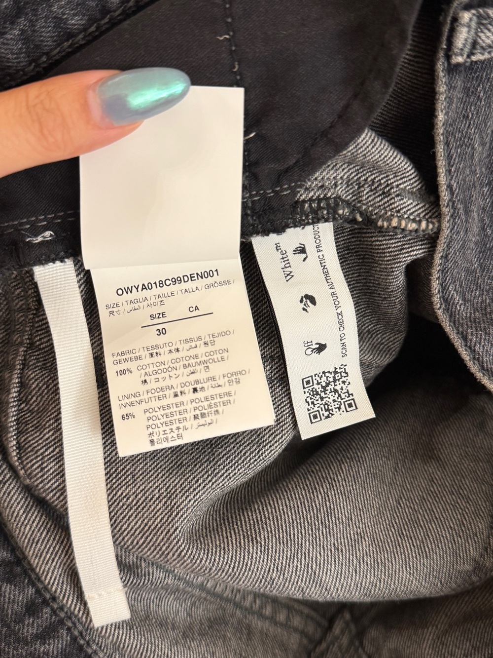 Off-White Cut-out Straigh Leg Jeans Size 30 Never Worn Without Tag - Picture 7 of 7